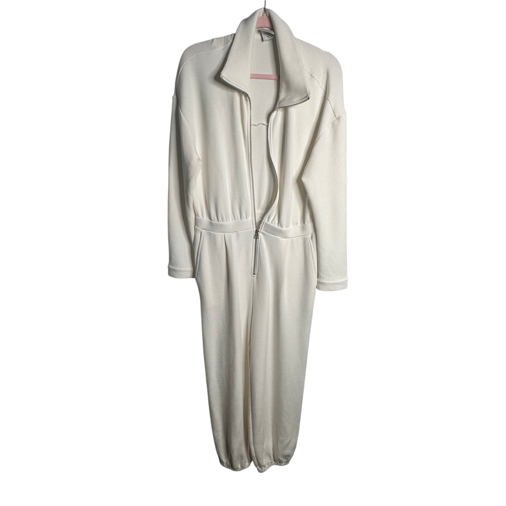 Varley Cream‎ White Full Zip Tracksuit Jumpsuit Jogger Lounge Athleisure Large
